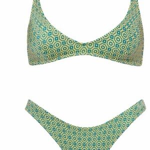 triangl swimwear Blue and Yellow Geometric Bikini